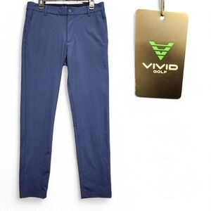 Vivid Golf Versatile Stretch Pants Mens 32x32 Navy Blue Tapered Flex‎ NEW w/ Tag